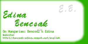 edina bencsak business card